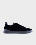 Black Velvet Triple Stitch Sneakers